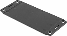 Flange plate, ABS, (L x W x H) 137.39 x 58.62 x 3 mm, black, for series 1591B, 1591FBBK