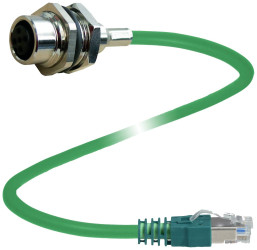 Pepperl+Fuchs 70132083 Złącze konfekcjonowane czujnika/aktuatora V1D-M16H-GN1M-PUR-E1S-V45-G, piny: 4, 8, 1 m, 1 szt.