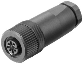 Złącze przemysłowe - zasilające Gniazdo 24 V 4P Żeński Siemens Czarny Montaż na kablu, IP67