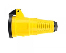 Gniazdo przenośne gumowe z klapką 16A 2P+Z 230V SCHUKO IP54 TAURUS2 żółte 2522-es