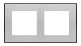 Simon 55 Ramka 2-krotna DUO Aluminium, podstawa czarna TRD2.149/143