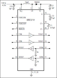 1µA, Supply Current, 1.8V to 4.25V-Powered RS-232 Transceiver with AutoShutdown