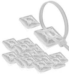 Uchwyt do opasek kablowych zaciskowych samoprzylepny 5mm GN-4A biały AKS