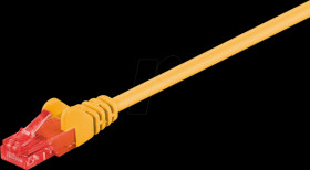 68433 Cat.6 U/UTP patch cable, CCA, yellow, 0,50 m