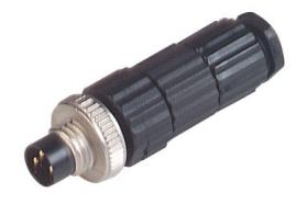 ELST 3008V, M8, 3 styki, złącze męskie (wtyk) proste, dławik dla kabli 4-5mm, przyłącze typu CDI (bez narzędzi), Hirschmann, 933