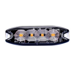 Lampa błyskowa/strobo pomarańczowa SLIM 4LED x 3W R65 R10, DC12V/24V