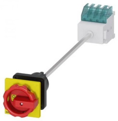 Rozłącznik główny/awaryjny 3P+N 16A 7.5kW AC23A 400V montaż na płycie z wałkiem pokrętło otwór centralny 22.5 mm 3LD2044-1TL53