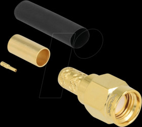 91789 RP-SMA plug for crimping LMR200 with matching shrink tube