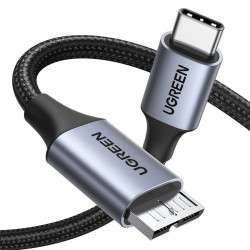 Kabel USB-C/USB-B 3.0 0,5m HQ UGREEN US565, Do dysków zewnętrznych
