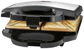 Sandwich Toster powłoka nieprzywierająca Clatronic Clatronic ST 3778 - Sandwichmaker - 750 W - Black/Stainless