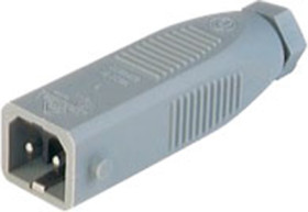 Plug, 2 pole, cable assembly, screw connection, 1.5 mm², gray, 932038106