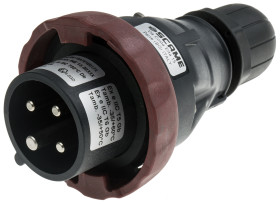 Złącze zasilające 16A Wtyczka 380 → 415 V. 3P + E Męski Scame Czerwony Montaż na kablu IP66