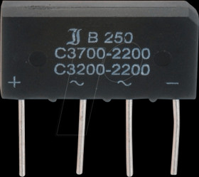 B40C3700-2200A Flat bridge rectifier, 80 V, 2.2 A