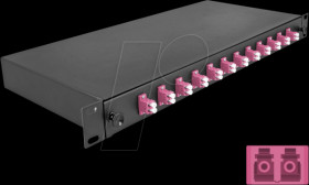 67005 19" FO splice box, 12x LC duplex OM4, 1RU