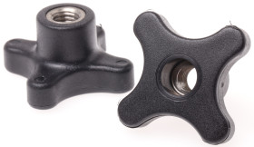 Pokrętło mocujące M10 długość gwintu: 15mm średnica pokrętła 50mm średnica gwintu: 10mm Z czterema ramionami Otwór