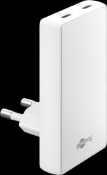 75722 USB charger, 45 W, 2x USB-C (PD) 90°, flat, white