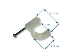 Uchwyt kabla okrągły 10mm KN-10 biały