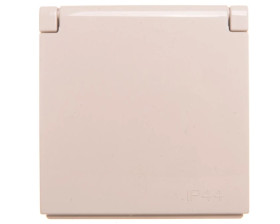 Simon 54 Pokrywa gniazda do wersji IP44 z przesłonami z klapką kremowa DGZ1BUZP/41