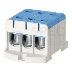 Listwa zaciskowa 3-torowa Al/Cu 16-95mm2 na szynę TH35 niebieski FJ-E95/3/B HEDO