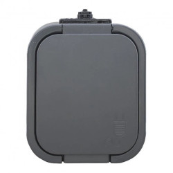 Gniazdo pojedyncze n/t 2P+Z, bryzgoszczelne z klapką B2, IP54, NT-16B2, szary,OR-OE-7805/G