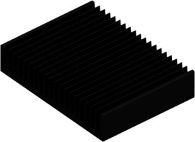 Extruded heatsink, (L x W x H) 150 x 200 x 40 mm, 1.45 to 0.45 K/W, black anodized, 10020505