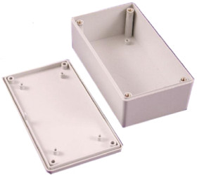 Obudowa Tworzywo ABS odporne na ogień szerokość zew. 71 mm długość zew. 165 mm wys. zew. 29 mm Hammond IP54 Szary