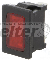 Przeł. kołys. podśw. średni ON-OFF LED 230V czerw.