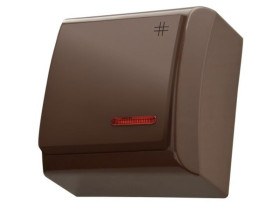 BIS Wyłącznik krzyżowy z podświetleniem pomarańczowym brązowy ŁN-4BS/24 OSPEL