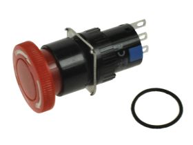 Przełącznik; bezpieczeństwa; przyciskowy; LAS1-AY-11TSR; ON-ON; grzybkowy; odkręcany; 1 tor; czerwony; bez podświetlenia; bistab