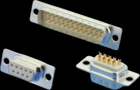 D-Sub plug, 25 pole, standard, equipped, solder cup, 105-25-1-3-0