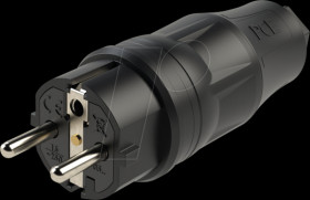 Safety plug TopTaurus2, type EF - CEE 7/7, black