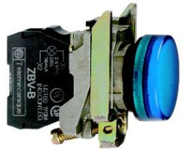 Wskaźnik świetlny okragły. O 22, IP65, nieb., zintegr. LED, 24 V, ATEX XB4BVB6EX