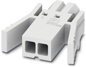 Socket header, 2 pole, pitch 2.5 mm, straight, white, 1015464