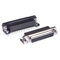 Złącze D-Sub 25-pinowe Żeński Kąt Proste Śruba raster 2.77mm