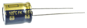 Kondensator 470μF 25V dc Radialny, Otwór przelotowy Panasonic roztaw: 5mm 10 (Dia.) x 12.5mm
