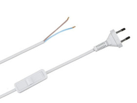 Przewód z wtyczką płaską i wyłącznikiem 1,9m przyłączacz TIMEX PWS-11/1,9 (BI)