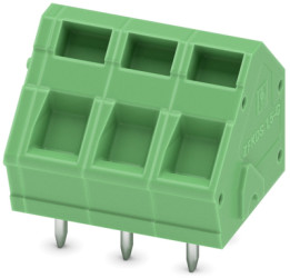 PCB terminal, 3 pole, pitch 5 mm, AWG 24-14, 16 A, spring-clamp connection, green, 1933969
