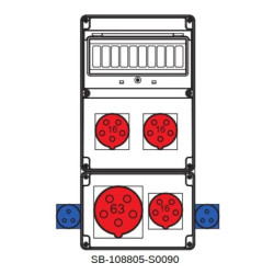 Rozdzielnica 5x63A 3x5x16A 2x3x16A INA=63A IP54 SB-108805-S0090-54