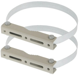 Obejma do montażu osprzętu do słupa Mocowanie za pomocą taśm stalowych Zakres średnicy: fi 70-280mm kość słoniowa OR-150/T
