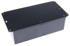 Obudowa Tworzywo ABS odporne na ogień szerokość zew. 110 mm długość zew. 191 mm wys. zew. 61 mm Hammond IP54 Czarny