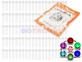 Zestaw diod LED 100 sztuk migające kolorowe RGB SLOW