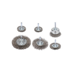 Zestaw szczotek z trzpieniem INOX na wiertarkę - YT-47593