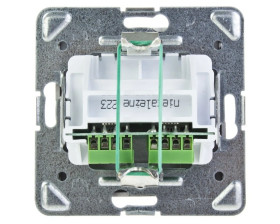 IMPRESJA Gniazdo telefoniczne podwójne RJ11 niezależne tytan GPT-2YN/m/23