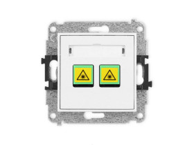 MINI Mechanizm gniazda światłowodowego/optycznego podwójnego biały mat 25MGOP-2 KARLIK