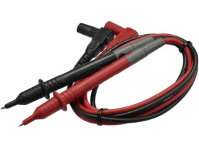 Kable przewody pomiarowe do miernika (wtyk kątowy typu BANAN / Sonda pomiarowa) HQ 2x 0,8m czarny + czerwony T-3033