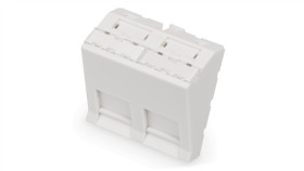 Adapter Kątowy M45 2X Keystone, 45X45mm P/Kurz Biały Dn-93802-7-Sh