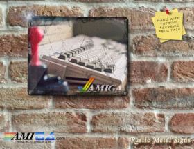 AMIGA 1200 with joystick. Repro Rustic - Metal Sign