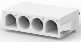 Pin header, 4 pole, pitch 6.35 mm, straight, white, 350833-1