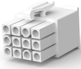 Plug housing, 12 pole, pitch 4.2 mm, straight, natural, 172341-1