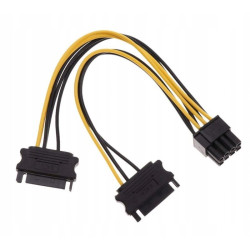 Adapter zasilania SATA x2 PCIe 15 pin do 8 pin do PC